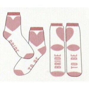 2 Pair Adult Bride To Be Quarter Length Socks (Heart & Phrase) One Size - NEW!!!